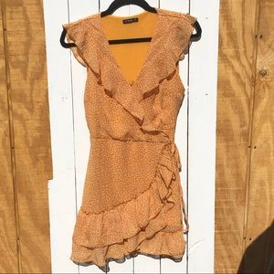 COTTON ON - ruffle tie dress - yellow - size small